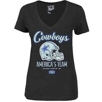 DCM Cowboys W Helmet Jill Blk V-Neck