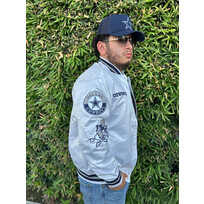 Mitchell and Ness Cowboys M&N City Collection Lightweight Satin Jacket White