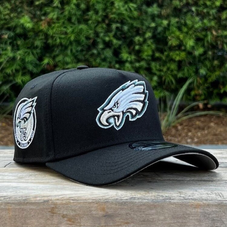 New Era Eagles Black Team 75th Anniversary 940 A-Frame