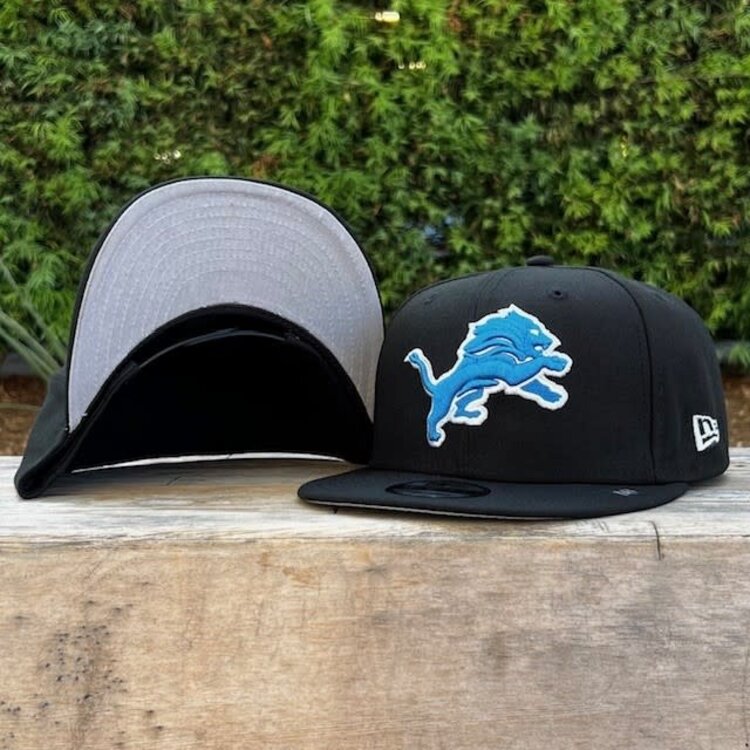 New Era Detroit Lions Black Team Snapback 950