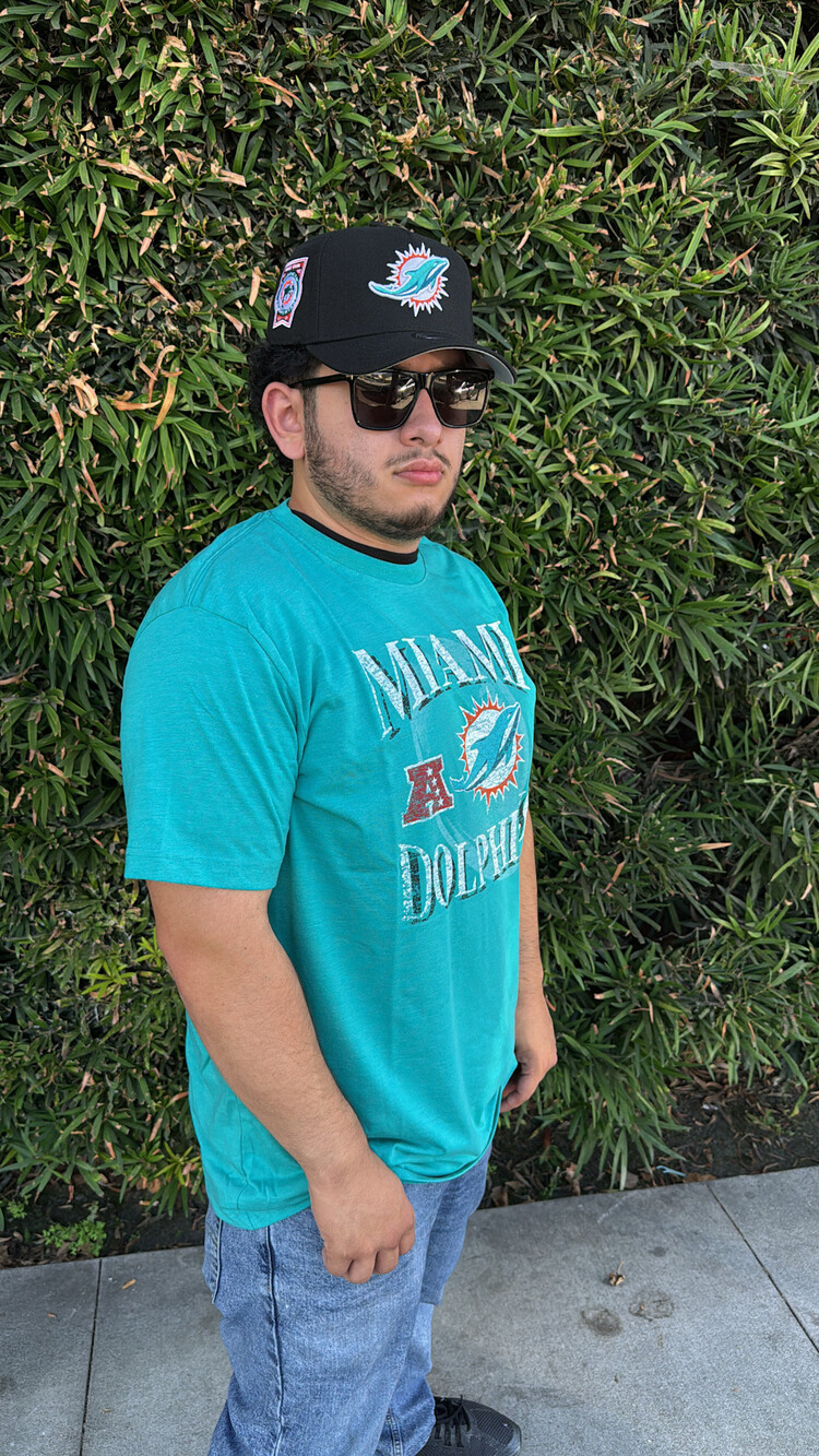 New Era Miami Dolphins Men's NE Aqua Team Cotton/Poly SS Tee