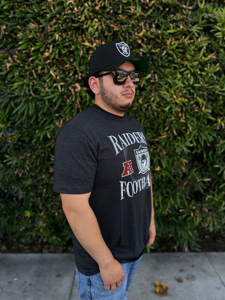 New Era Raiders Football Men's NE Black Cotton SS Tee