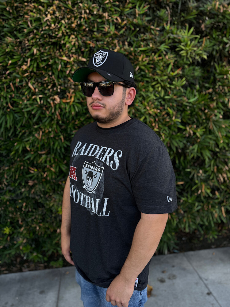 New Era Raiders Football Men's NE Black Cotton SS Tee