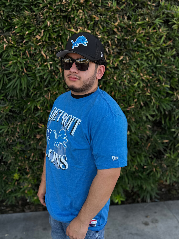 New Era Detroit Lions Men's NE Blue Team Cotton/Poly SS Tee