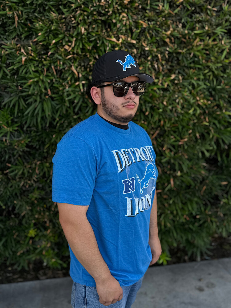 New Era Detroit Lions Men's NE Blue Team Cotton/Poly SS Tee