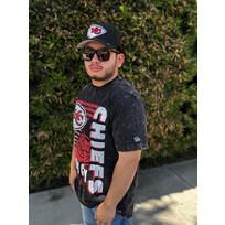 New Era Kansas City Chiefs NE Black Team Football Mineral Wash SS Tee