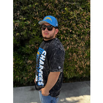 New Era Los Angeles Chargers NE Black Team Football Mineral Wash SS Tee
