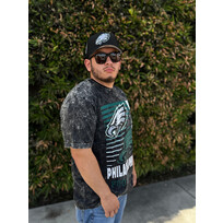 New Era Philadelphia Eagles NE Black Team Football Mineral Wash SS Tee