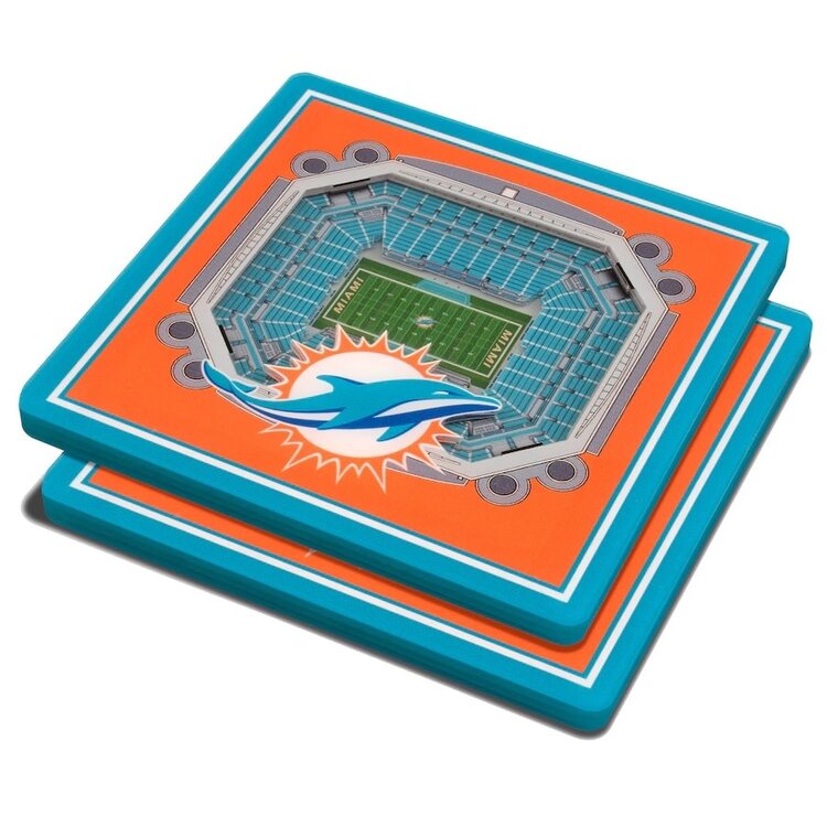 You The Fan Stadium View Coasters - Miami Dolphins