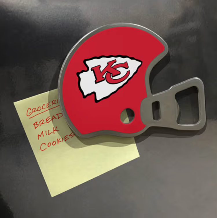 You The Fan Season Opener Helmet Magnetic Stainless Steel Bottle Opener - Chiefs