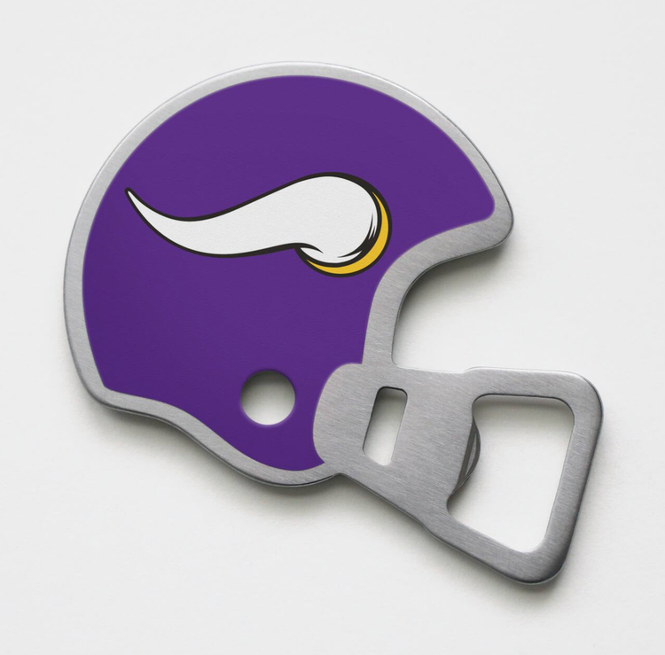 You The Fan Season Opener Helmet Magnetic Stainless Steel Bottle Opener - Vikings