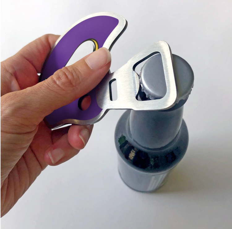 You The Fan Season Opener Helmet Magnetic Stainless Steel Bottle Opener - Vikings