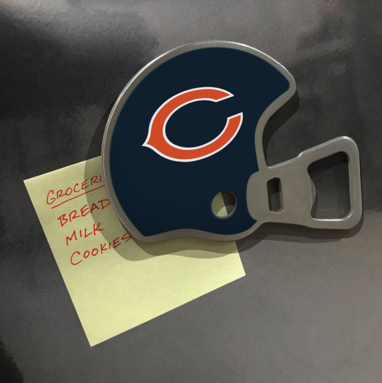 You The Fan Season Opener Helmet Magnetic Stainless Steel Bottle Opener - Bears