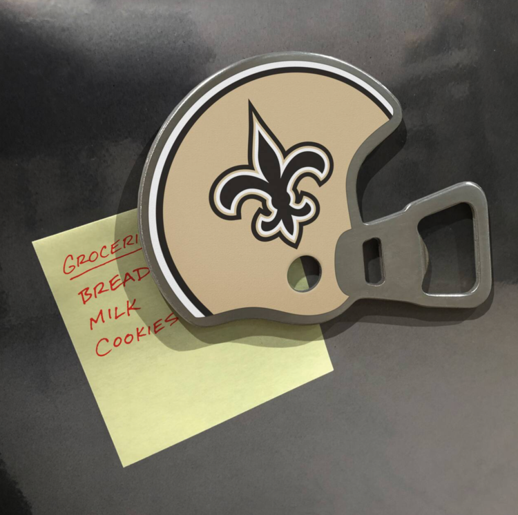 You The Fan Season Opener Helmet Magnetic Stainless Steel Bottle Opener - Saints