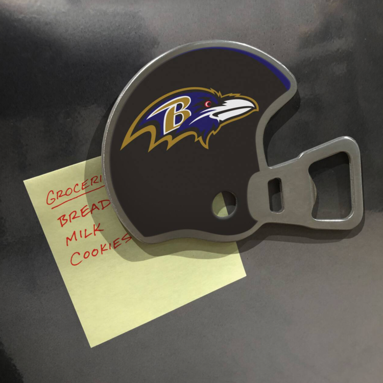 You The Fan Season Opener Helmet Magnetic Stainless Steel Bottle Opener - Ravens