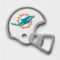You The Fan Season Opener Helmet Magnetic Stainless Steel Bottle Opener - Dolphins