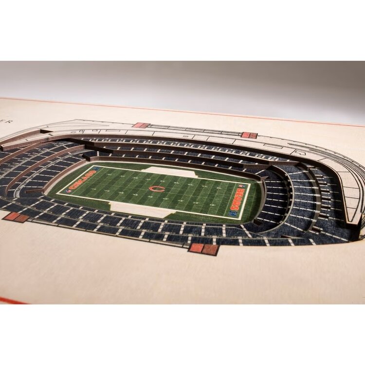You The Fan NFL Chicago Bears Stadium View 5-Layer Wall Art