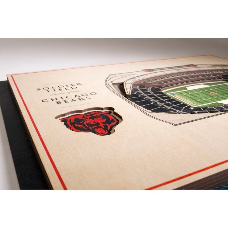 You The Fan NFL Chicago Bears Stadium View 5-Layer Wall Art