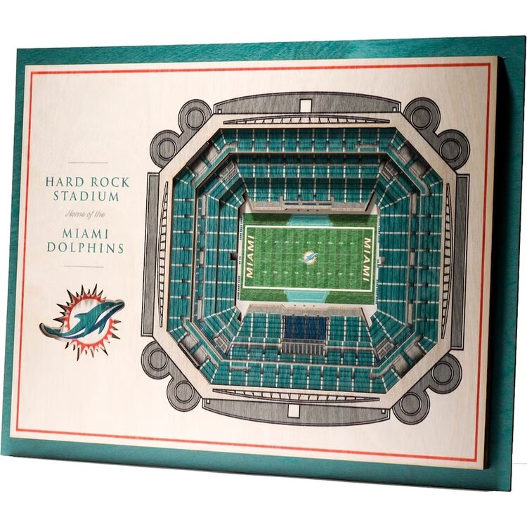 You The Fan NFL Miami Dolphins Stadium View 5-Layer Wall Art