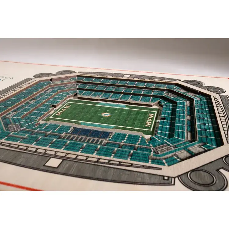You The Fan NFL Miami Dolphins Stadium View 5-Layer Wall Art