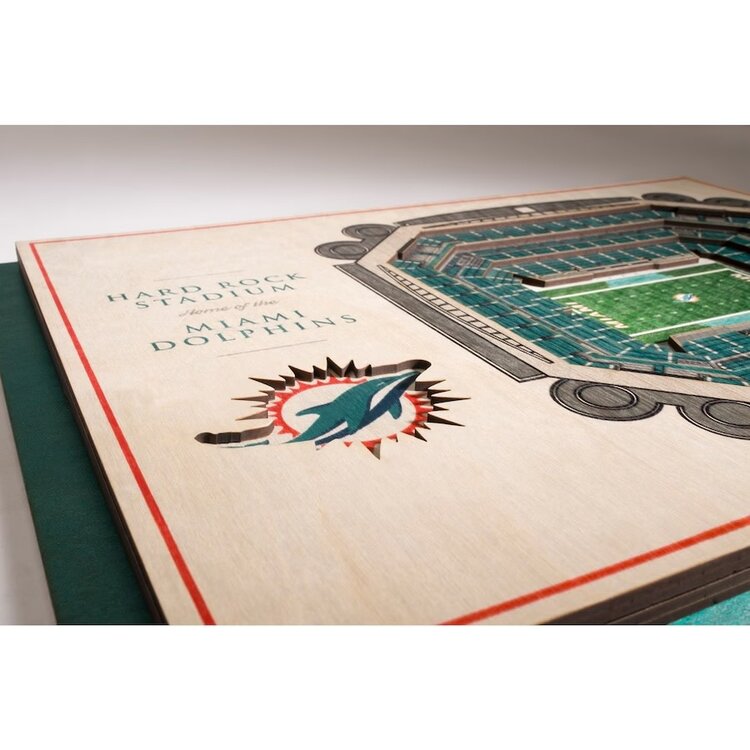 You The Fan NFL Miami Dolphins Stadium View 5-Layer Wall Art