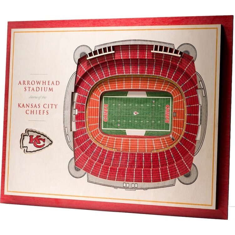 You The Fan NFL Kansas City Chiefs Stadium View 5-Layer Wall Art