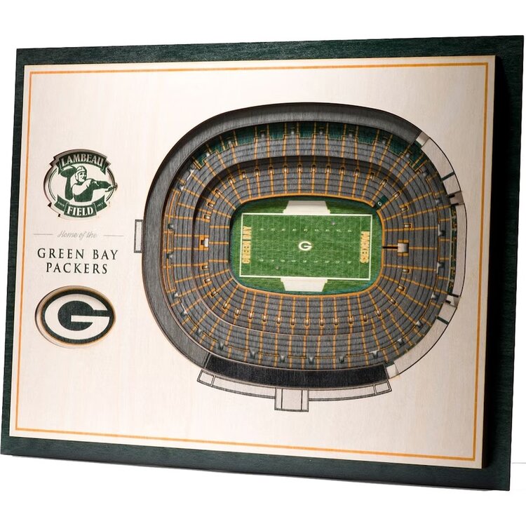 You The Fan NFL Green Bay Packers Stadium View 5-Layer Wall Art