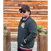 New Era 49ers Men's NE Black Throwback Nylon Full-Zip Jacket