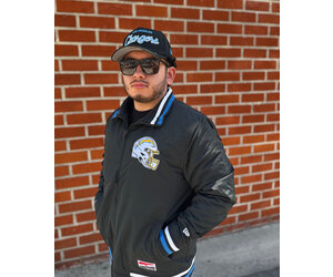 Chargers Men's NE Black Throwback Nylon Full-Zip Jacket - The