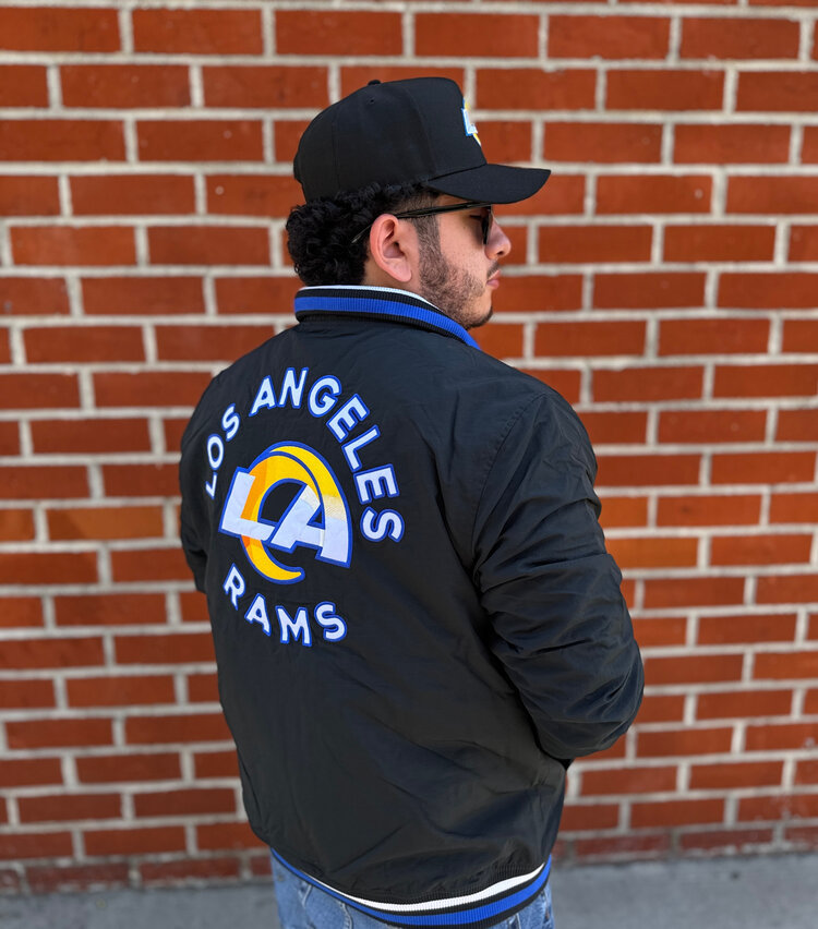 New Era Chargers Men's NE Black Throwback Nylon Full-Zip Jacket