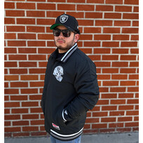 New Era Raiders Men's NE Black Throwback Nylon Full-Zip Jacket