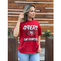 New Era 49ers Women's NE NFC Red Mineral Wash SS Crew Tee