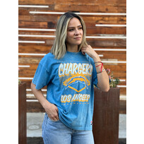 New Era Chargers Women's NE AFC Blue Mineral Wash SS Crew Tee