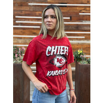 New Era Chiefs Women's NE AFC Red Mineral Wash SS Crew Tee