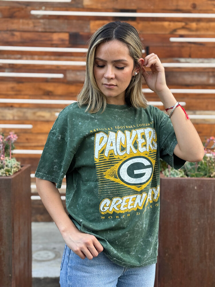 New Era Packers Women's NE NFC Green Mineral Wash SS Crew Tee