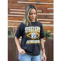 New Era Steelers Women's NE AFC Black Mineral Wash SS Crew Tee