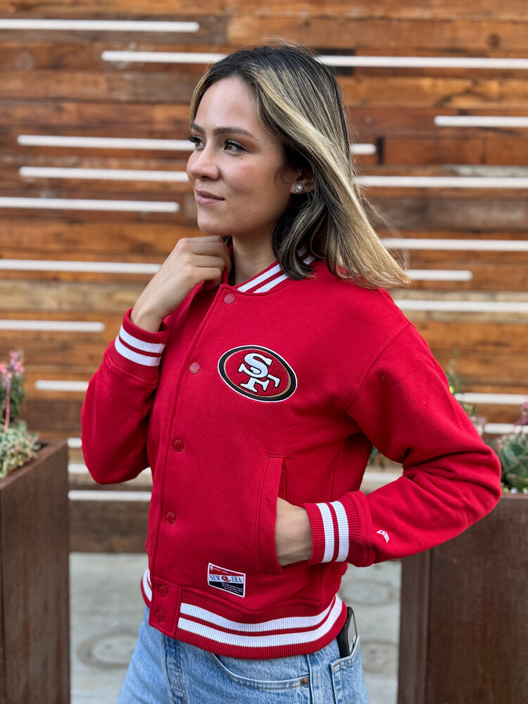 New Era 49ers Women's NE Red Snap Front Crop Jacket