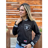 New Era Raiders Women's NE Black Snap Front Crop Jacket