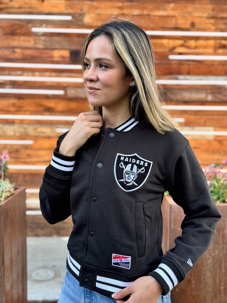 New Era Raiders Women's NE Black Snap Front Crop Jacket