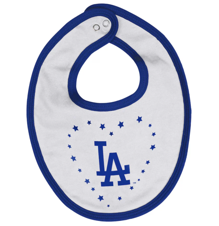 MLB LA Dodgers Newborn Girls Fan Cheer Creeper Bib & Boot Set