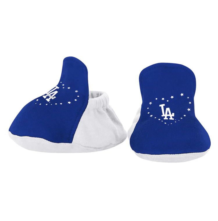 MLB LA Dodgers Newborn Girls Fan Cheer Creeper Bib & Boot Set