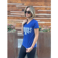 G-III LA Dodgers Women's G-III Cheer Dance Royal V-Neck Tee