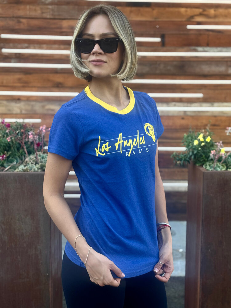 G-III LA Rams Women's G-III Main Play Ringer Crew Tee