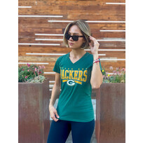 G-III Packers Women's G-III Cheer Dance Green V-Neck Tee