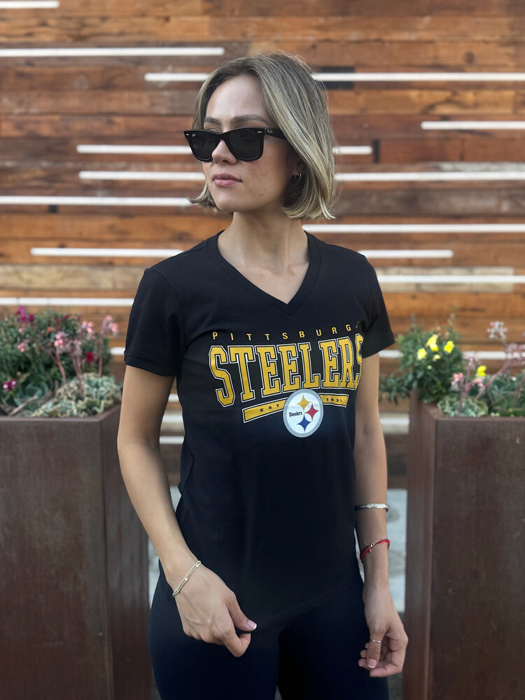 G-III Steelers Women's G-III Cheer Dance Black V-Neck Tee