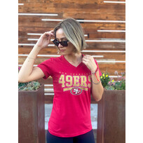 G-III 49ers Women's G-III Cheer Dance Red V-Neck Tee