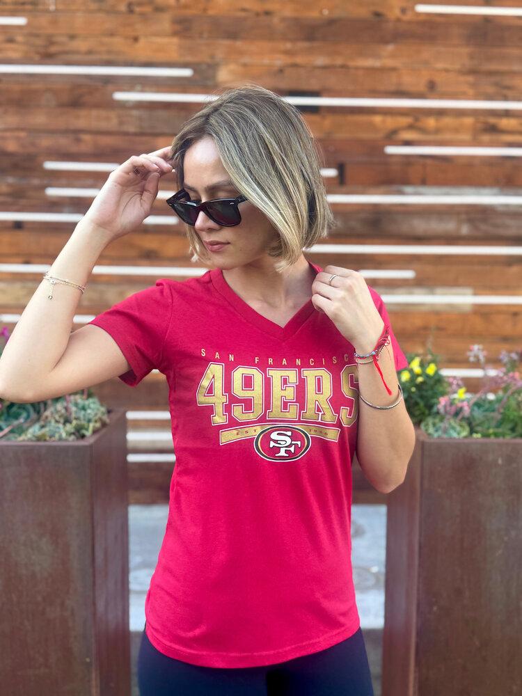 G-III 49ers Women's G-III Cheer Dance Red V-Neck Tee