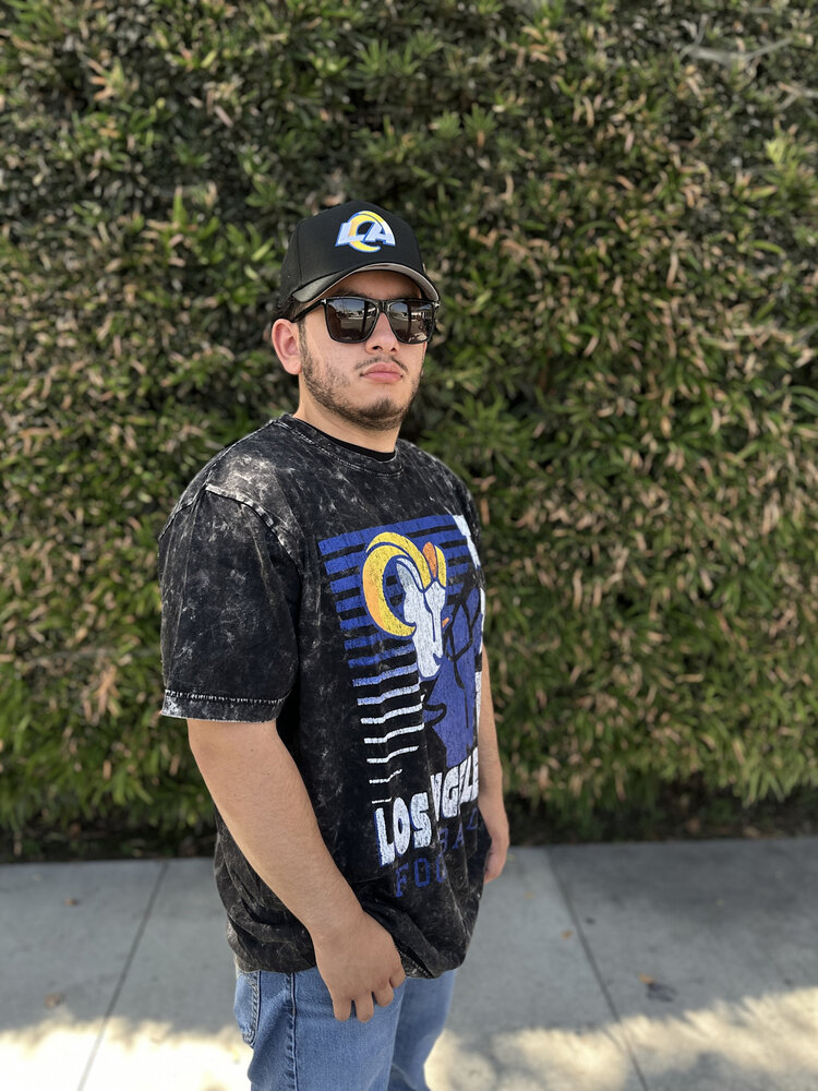 New Era Rams Men's NE Black Team Football Mineral Wash SS Tee