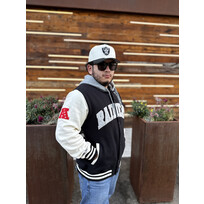 Mitchell and Ness Raiders Men's M&N Courtside Fleece Button Front Hooded Jacket