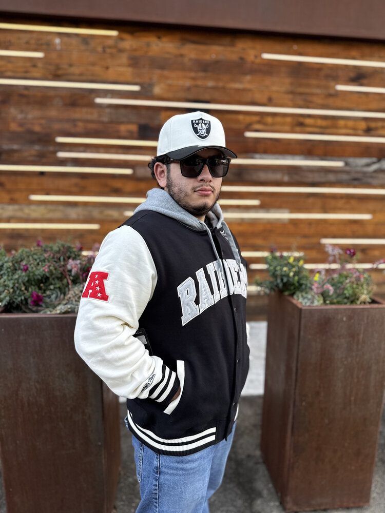 Mitchell and Ness Raiders Men's M&N Courtside Fleece Button Front Hooded Jacket